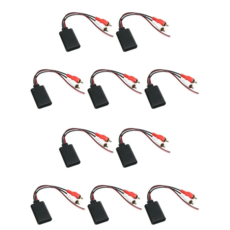 

10Pcs Car Wireless Bluetooth AUX Receiver Module Music Adapter RCA Audio Cable Universal 2RCA Interface Adapter 5-12V