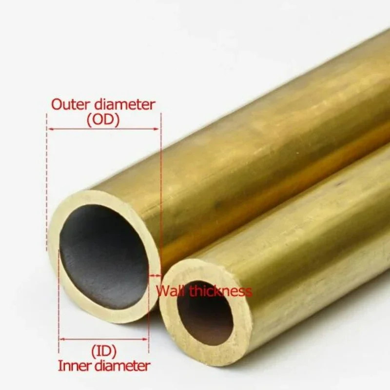 1Pcs Length 500mm H62 Brass Tube Capillary Tube OD 2.5/3/3.5/4/4.5/5/5.5mm Wall Thickness 0.2mm-1.5mm