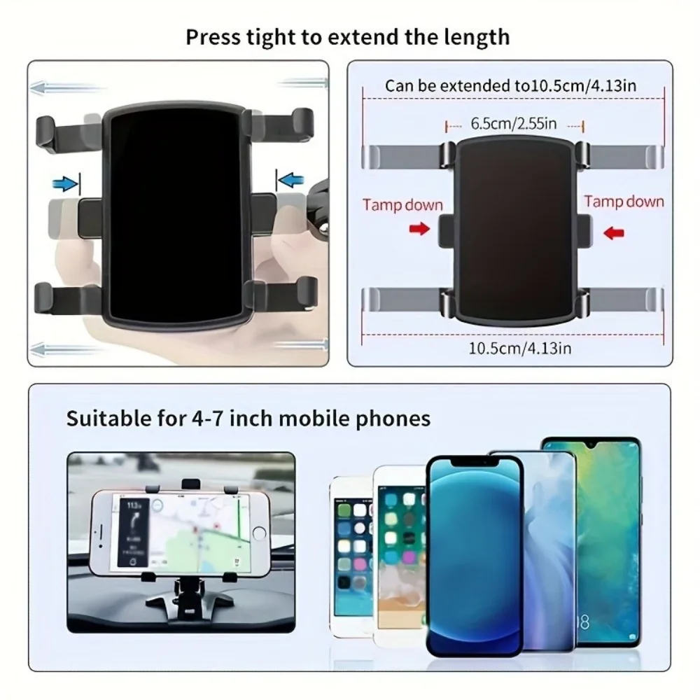 Universal Car Phone Holder Stand Clip Mount Dashboard GPS Bracket Mobile Phone Support in Car For iPhone Samsung Xiaomi Huawei