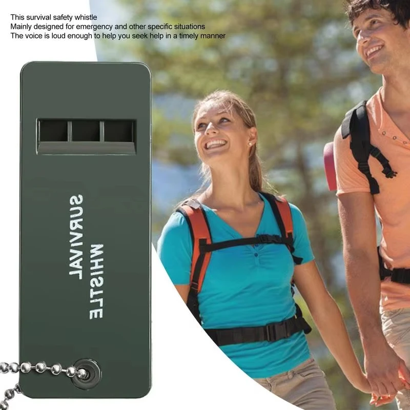 3-Frequency Whistle High Decibel Survival Whistle Outdoor Hiking Camping 3 Holes Hunting Emergency Survival Tool