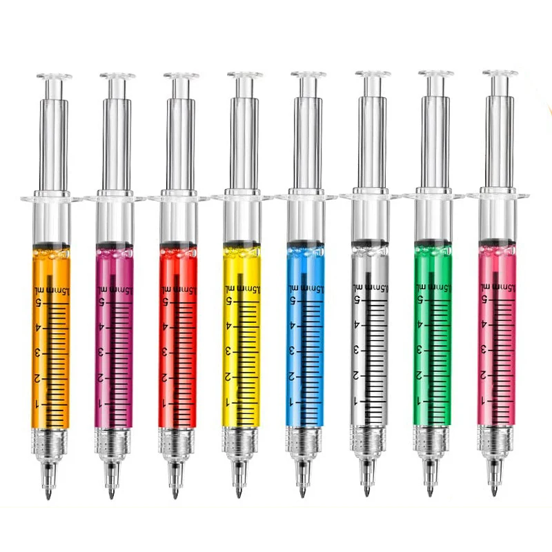 16Pcs Syringe Pens Retractable Fun Nurse Pens Novelty Multi Colors Medical Ballpoint Pens Gifts for Nurses Nursing Student