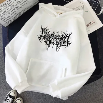 القوطية المتضخم هوديي كم طويل Harajuku البلوز المرأة الجمالية الهيب هوب الرجعية الصوف الملابس النسائية 6