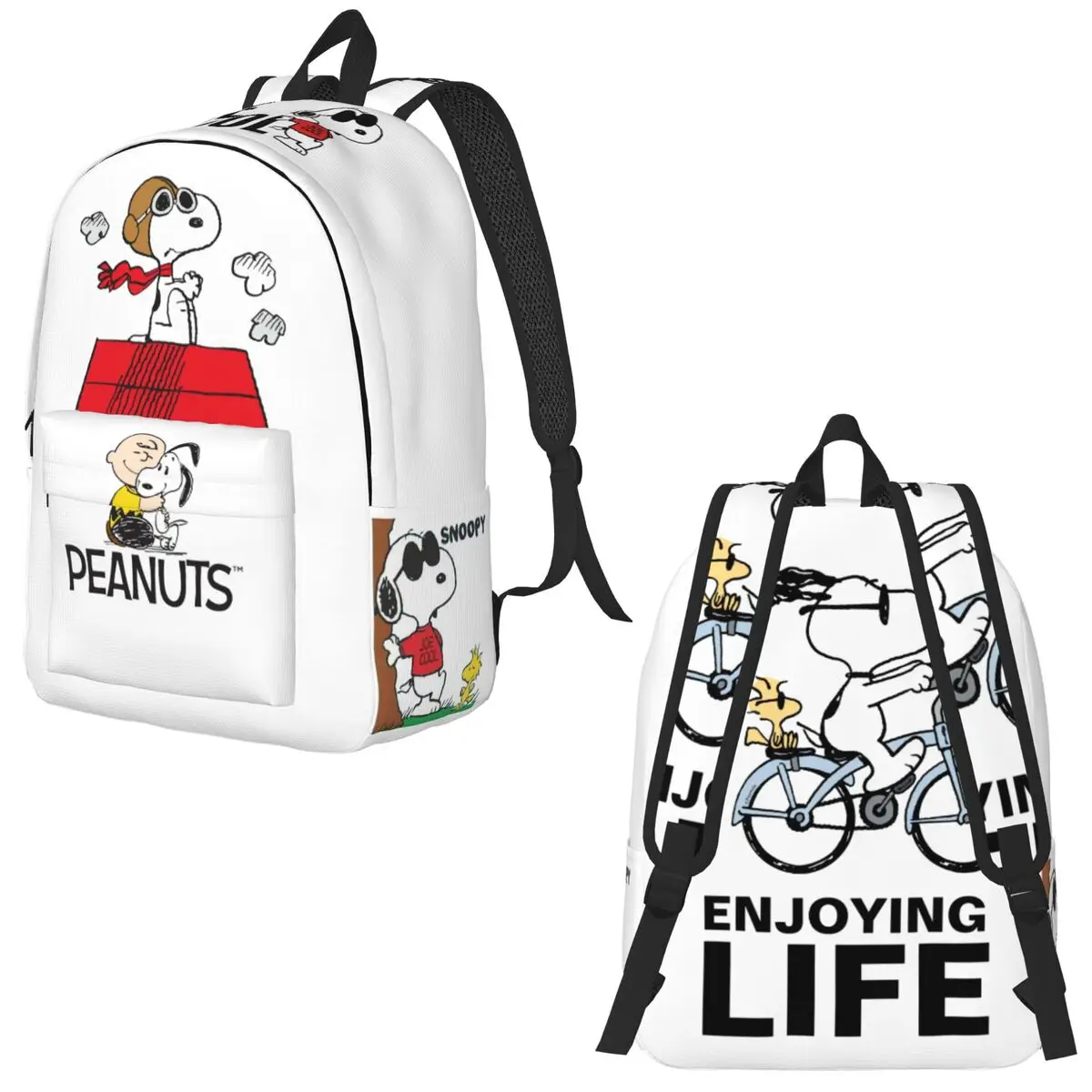 thumbnail image 1 of Mochila de Peanuts Charlie Brown y Snoopy para estudiantes de la escuela, mochila para niños y niñas, mochila para niños con perros Snoopy, bolsas para viajes, 1 of 5