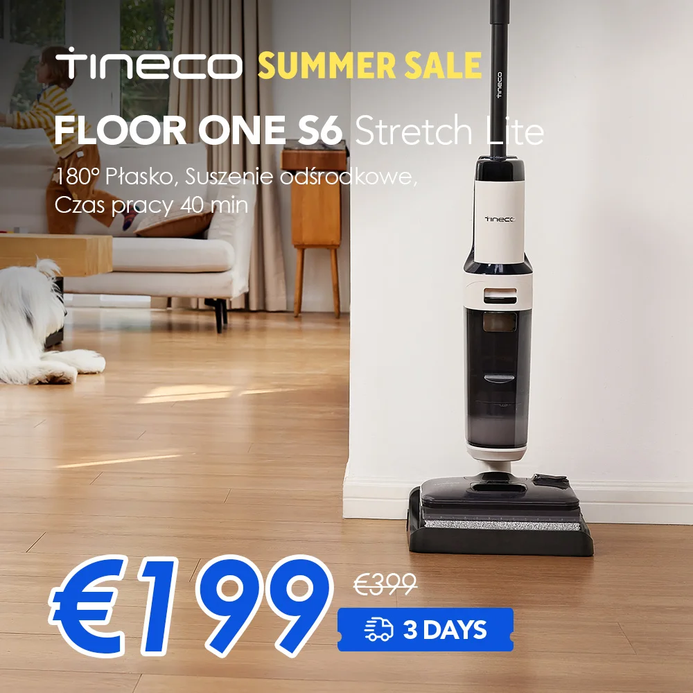 Odkurzacz Tineco Floor ONE S6 Stretch Lite z EU za $214 / ~803zł Odkurzacz Tineco Floor ONE S6 Stretch Lite z EU za $214 / ~803zł