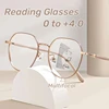 Retro Round Progressive Multifocus Reading Glasses Metal Frame Far Sight Glasses High Definition Anti-blue Presbyopia Glasses 1