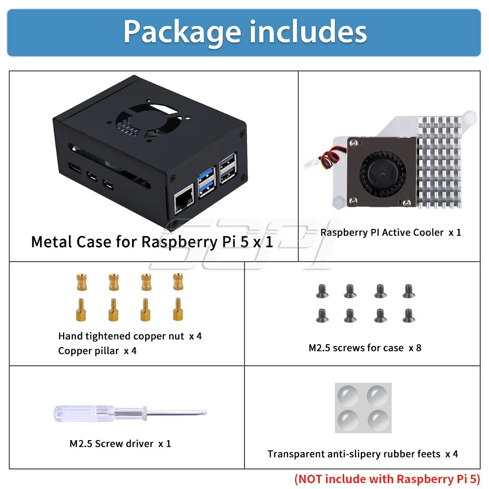 Raspberry pi Caixa de Metal com Escritório Cooler Ativo Suporte de Ventilador Pcle M.2 Escudo Nvme Top X1001 X1000 N04 N05 52pi - Imagem 2