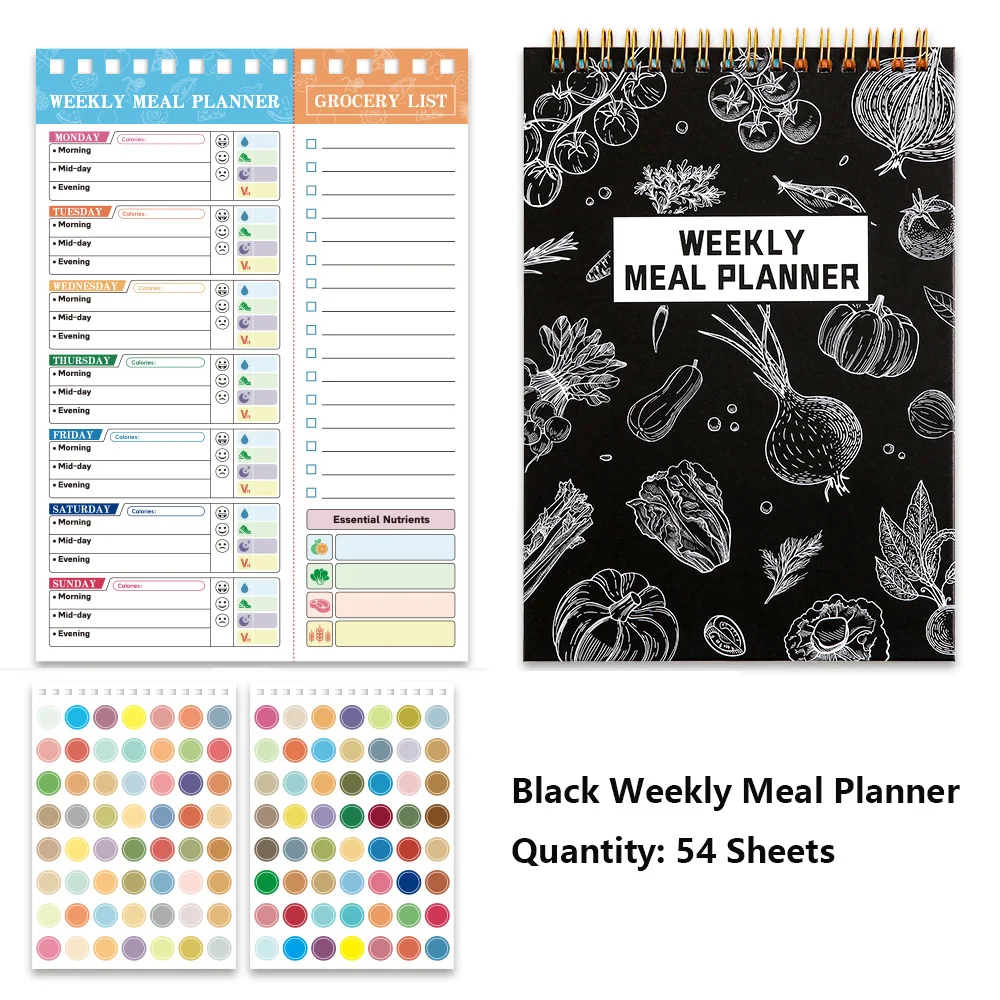 Weekly Meal Planner and Grocery List Journal with Tear-Off Pages