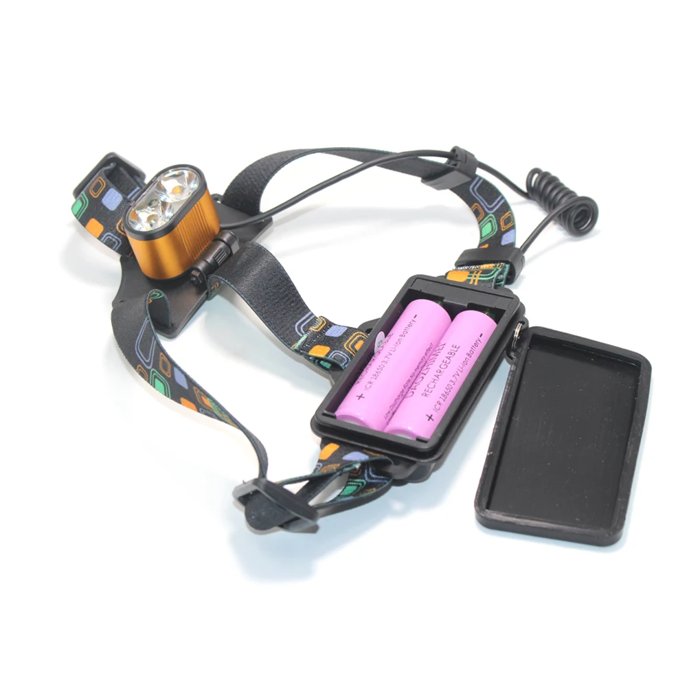 8000 LM USB Charge XM-L T6 Headlamp 2*T6 LED Powerful Focus Head Light 3 Modes Self Defense Camp Head Lampe LED Headlight