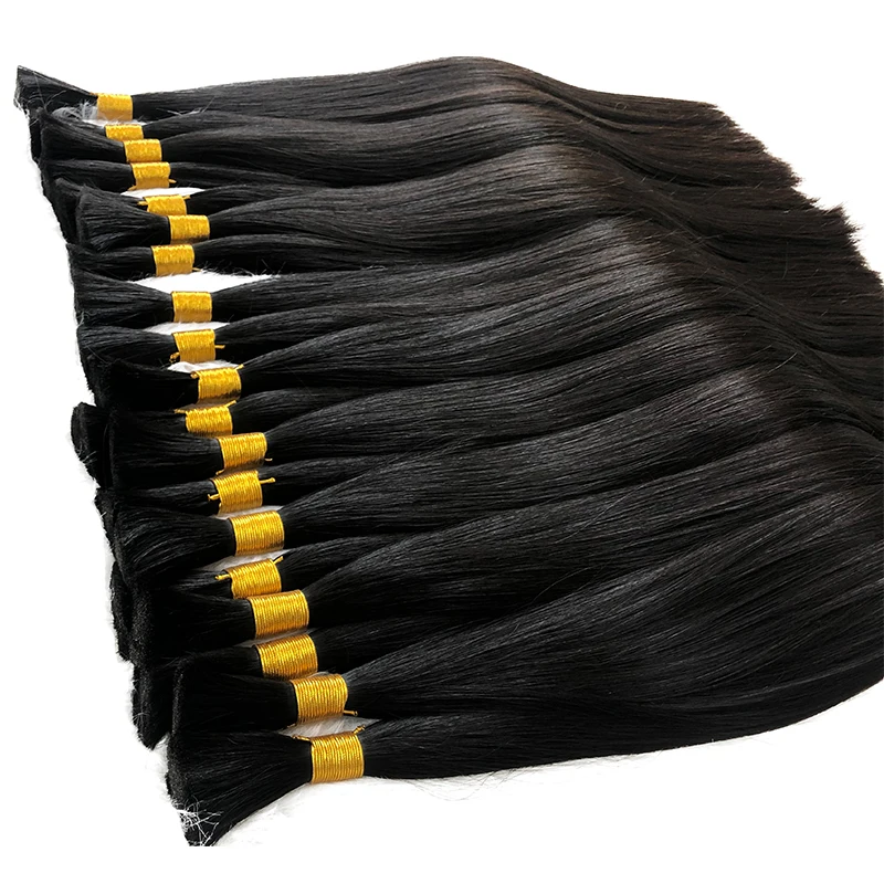 Straight Mega Bulk Human Hair For Braiding Brazilian Remy Hair Extensions 50g 100g Blonde Color Natural Bulk Of Weft 75cm
