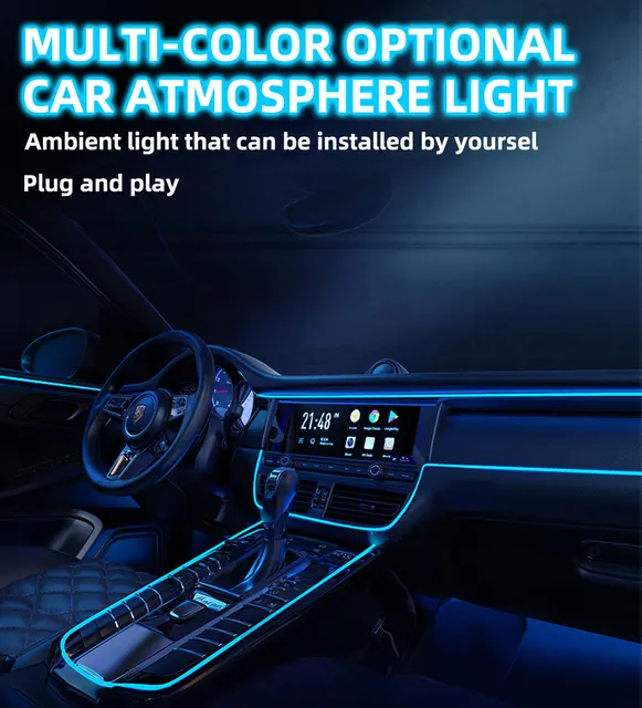 Éclairage D'intérieur De Voiture 12v, 5 Mètres, Bande Lumineuse En Néon  Flexible, Luminaire Décoratif D'ambiance Pour Voiture - Éclairage De Scène  Effet - AliExpress