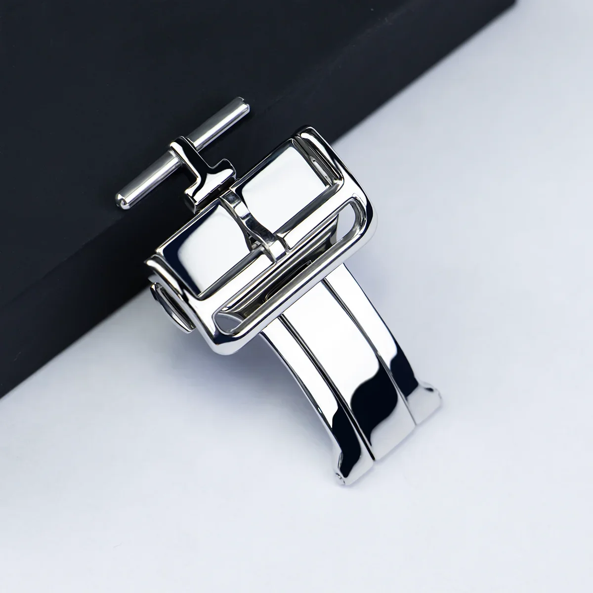 Premium Rubber Wristband with Metal Folding Clasp and Stainless Steel Buckle