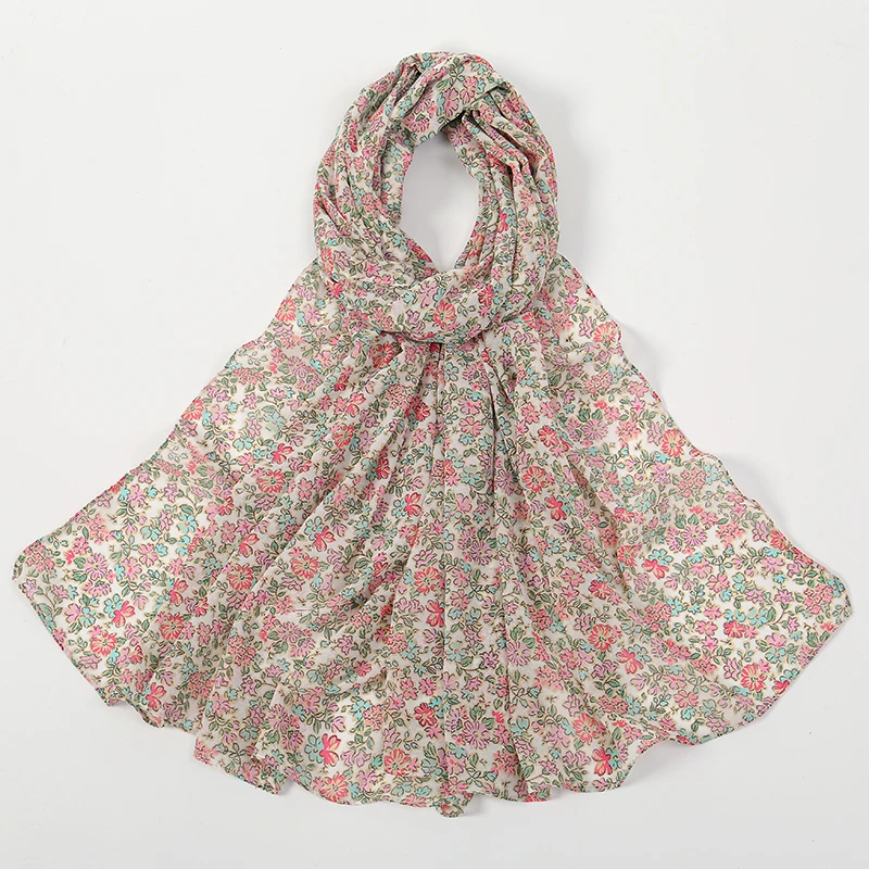 

Женская шифоновая бандана-шарф с цветочным принтом