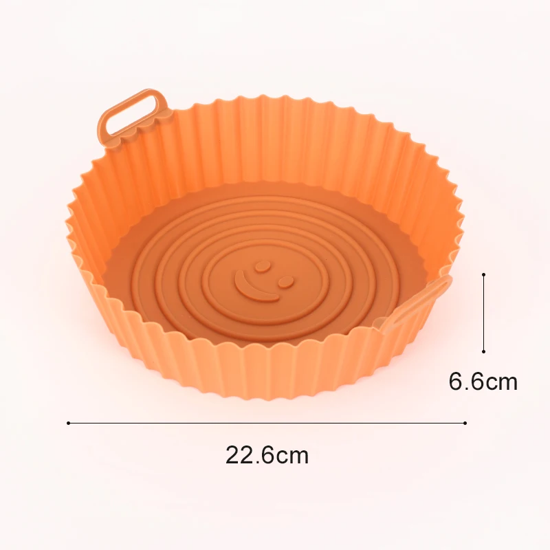 Friggitrici ad aria in silicone da 22 cm Teglia da forno Pizza Pollo fritto Airfryer Cestino in silicone Riutilizzabile Airfryer Pan Liner Accessori