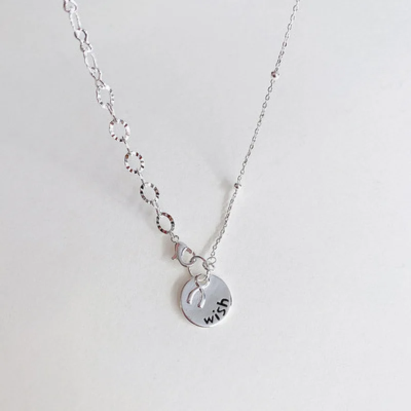 

Vintage Fashion Exquisite Round Letter Necklace Unisex Clavicle Chain Banquet Jewelry Accessories Gift