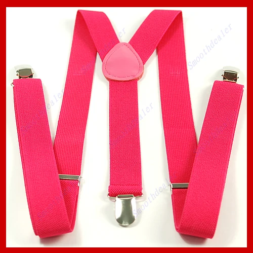 652F Women\'s Unisex Elastic Y-Shape Braces Mens Adjustable Clip-on Suspenders Fashion