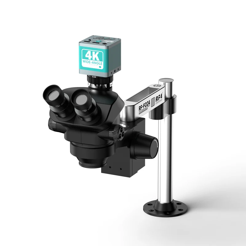 삼안 입체 현미경 4K 2K 1080P HDMI VGA USB TF 비디오 카메라 클램프 접이식 확장형 베이스 광시야 4KC7 카메라