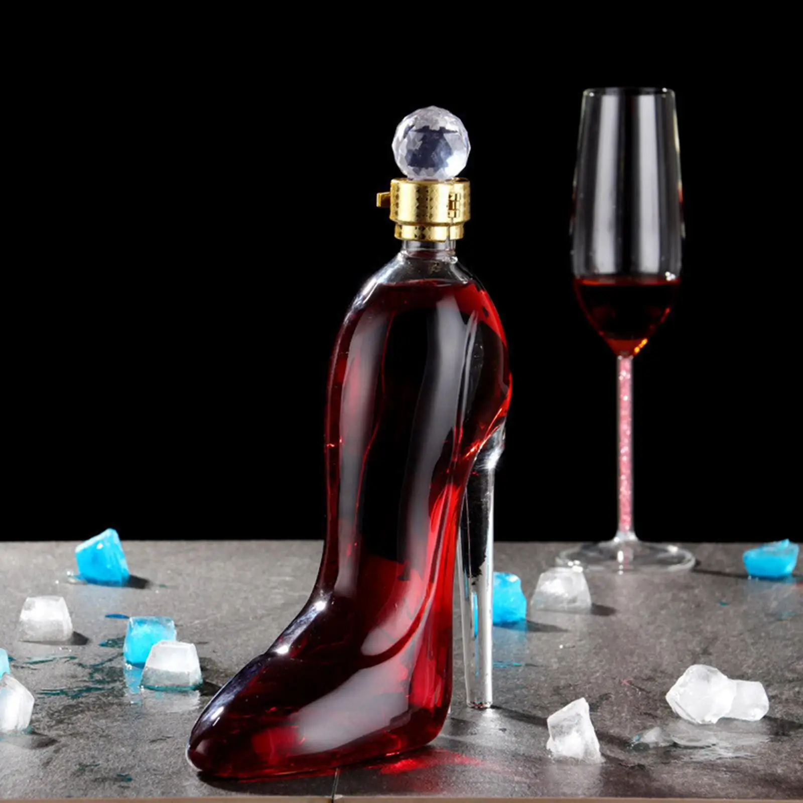 375ml High-Heels Shoes Shaped Whisky Decanter Glass Crystal Merlot Rum Vodka Wine Bottle Liquor Dispenser Bar Tools whiskey decanter set