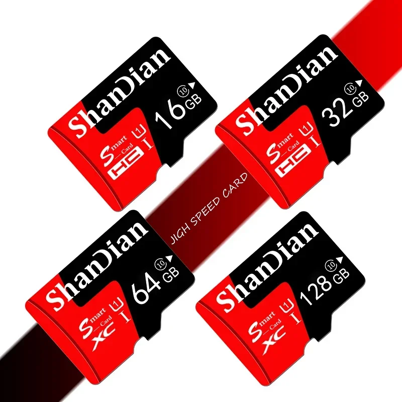 SHANDIAN-Mini Cartão SD para Telefone e Tablet, Alta Velocidade, Monitoramento de Tacógrafo, UAV, Classe 10, TF, 100% Original, 256GB, 32GB, 64GB, 128GB