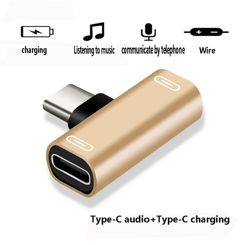 ตัวเลือกสินค้า USB-C 2 in 1 ชาร์จ+หูฟัง ตัวผู้เป็น Dual Type C