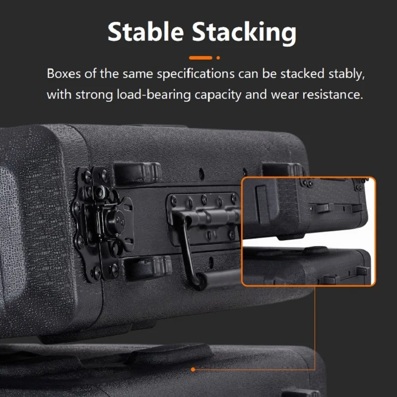 Tool Organizer Tool Cabinet Flight Case Stage Audio Amplifier Organizer Portable Toolbox Shockproof PE Plastic Microphone Receiver Box