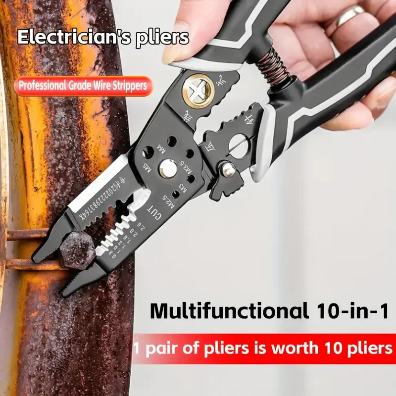 

1pc Wire Pliers Stripper Multifunctional Electrician Peeling Household Network Cable Wire Stripper Puller Stripper Tools