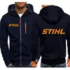 Men Electric Tool Hoodies Stihls Long Sleeve Sweatshirt Zipper Design Hooded Sweatshirt for Men Clothing Sportswear Casual Jacke 1