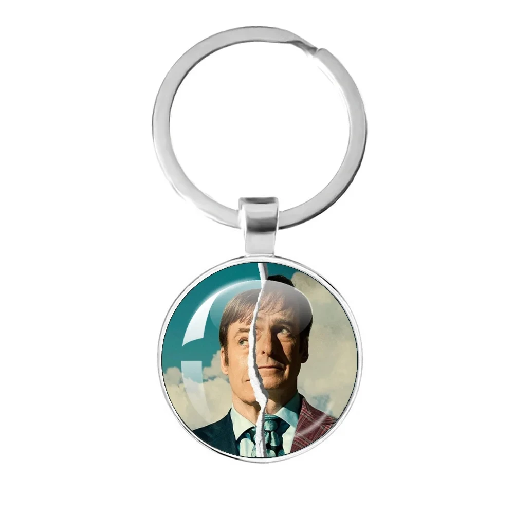 Better Call Saul  25mm Glass Round Keychain Key Chain Jewelry Metal Key Holder Gift For Women Men Fans Kids