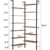 Corner Bookshelf,12-Tier L Shaped Bookshelf, Double Wide Corner Wall Mount Bookcase with Metal Frame and Wood, Modern I 2