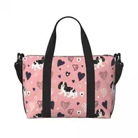 Custom Cavalier King Charles Spaniel Tote Bag Women Large Capacity Cartoon Dog Gym Beach Shoulder Travel Bag 1