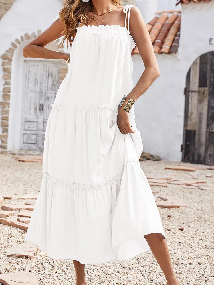 Women Spaghetti Strap Dresses Summer 