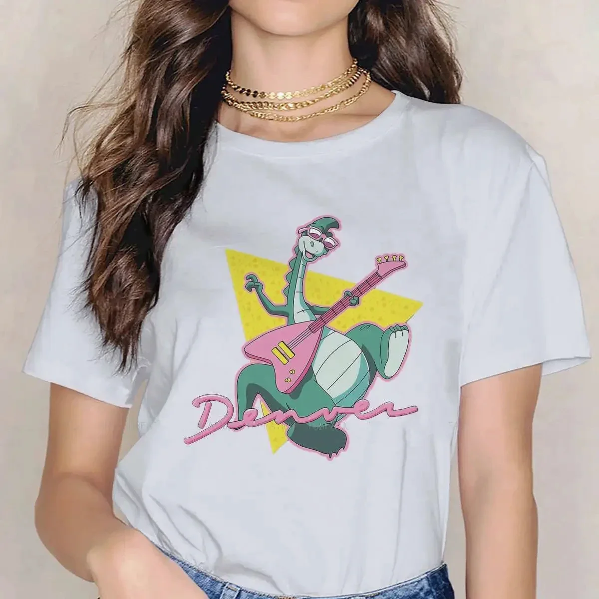 Moins col rond t-shirt Denver le dernier dinosaure Jeremy dessins
