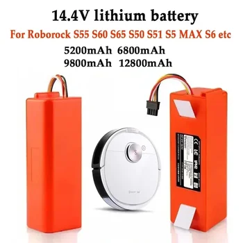 14.4V Robotic Vacuum Cleaner Replacement Battery BRR-2P4S-5200S For Xiaomi Roborock S55 S60 S65 S50 S51 S5 1S 1ST MAX S6 Parts