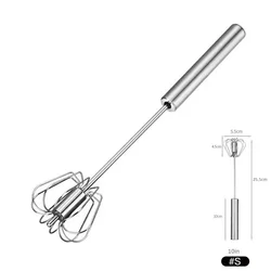 Stainless Steel Semi - Automatic Whisk Blender - Versatile Home Tool for Beating Eggs and Frothing Milk (S)