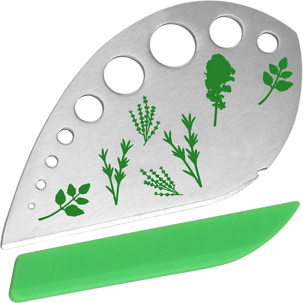 Stainless Steel Kitchen Herb Leaf Stripping Tool Metal Pealer Suit for Kale Collard Greens Thyme Basil Rosemary 9 holes Stripper