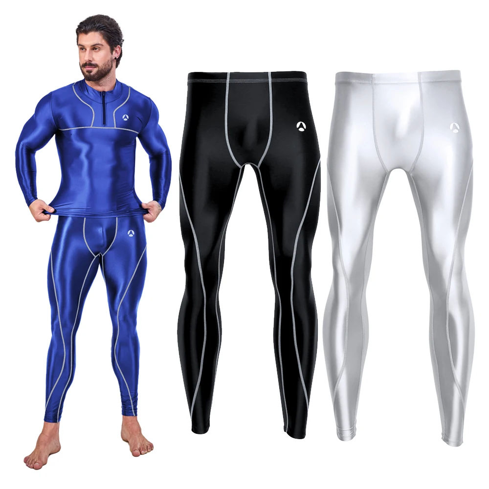 AMORESY Jupiter Nude Men's Leggings Basketball Football Breathable High Brightness Tight Elastic Fitness Pants sweatpants