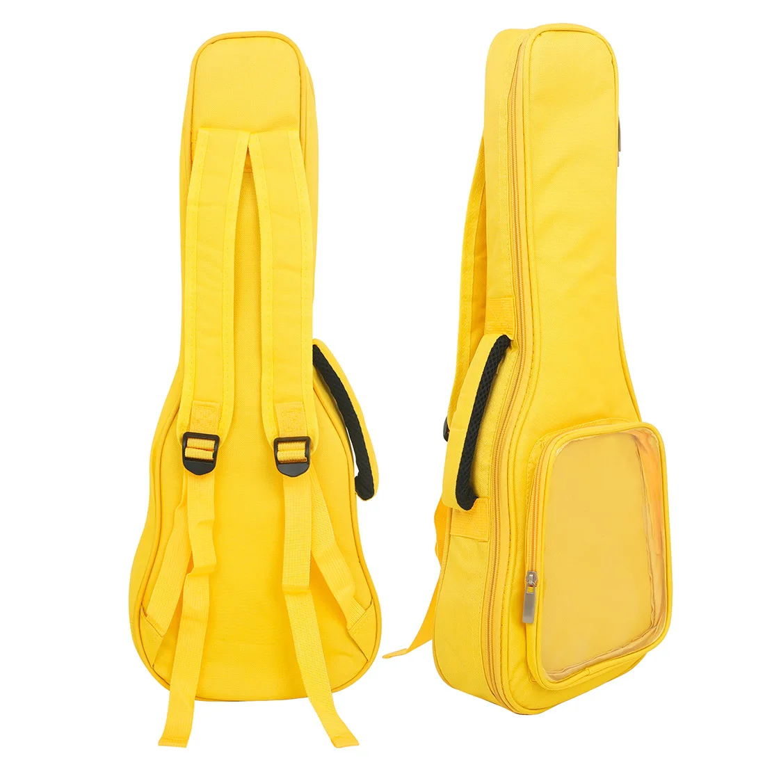 23 Inch Ukulele Gig Bag Case Black Portable Cotton Soft Ukelele Concert Bag Waterproof Shoulder Belt Backpack