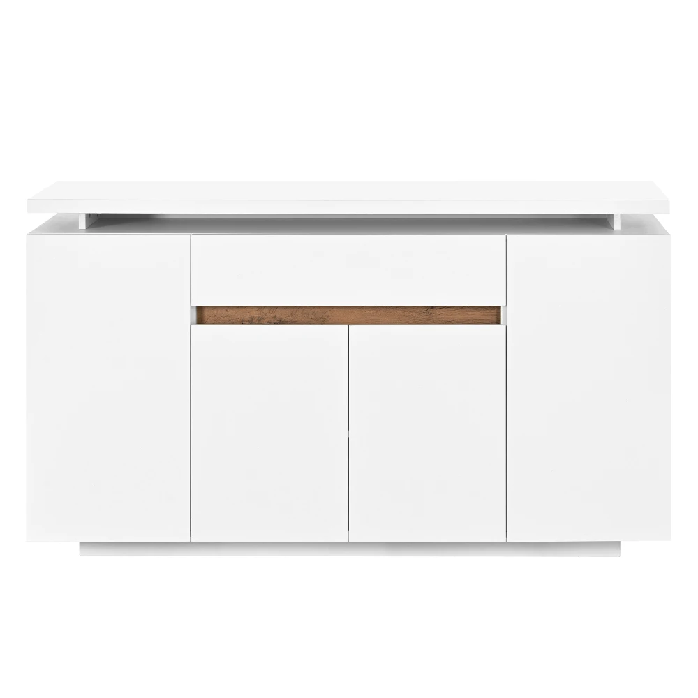 140 x 40 x 80 cm großes Sideboard mit LED-Beleuchtung, Kommode mit 1 Schublade und 4 Türen, Schrank für Wohnzimmer, Flur oder Küche – Detail 17