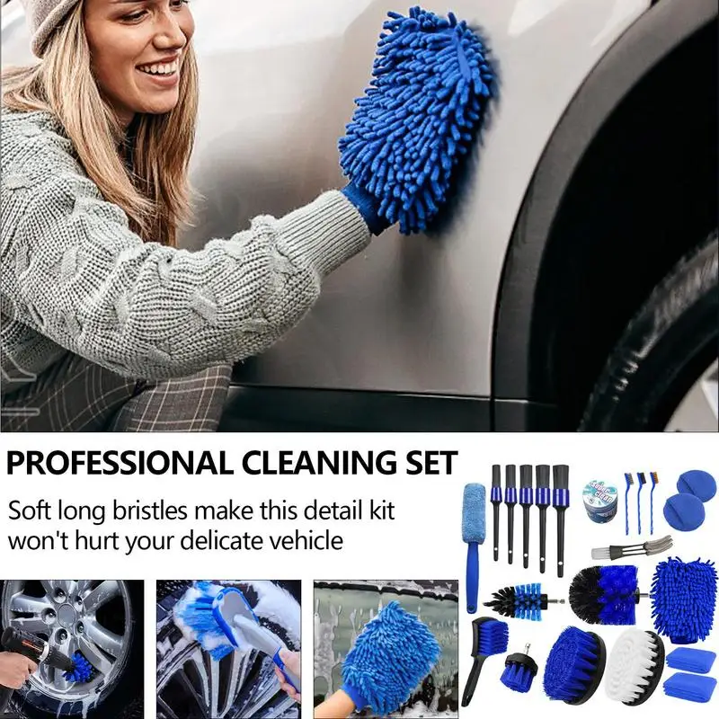 

30pcs Auto Detailing Brushes Air Conditioner Vent Applicators With High-Density Bristles Washing Kit For Car Wash Accessories