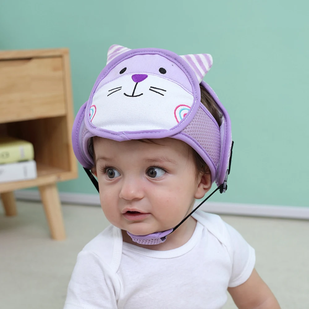 

Baby Safety Helmet Protections Hat Cartoon Bumpers Hat Security Breathable Hat for Toddler Walking Crawling Kids Cap