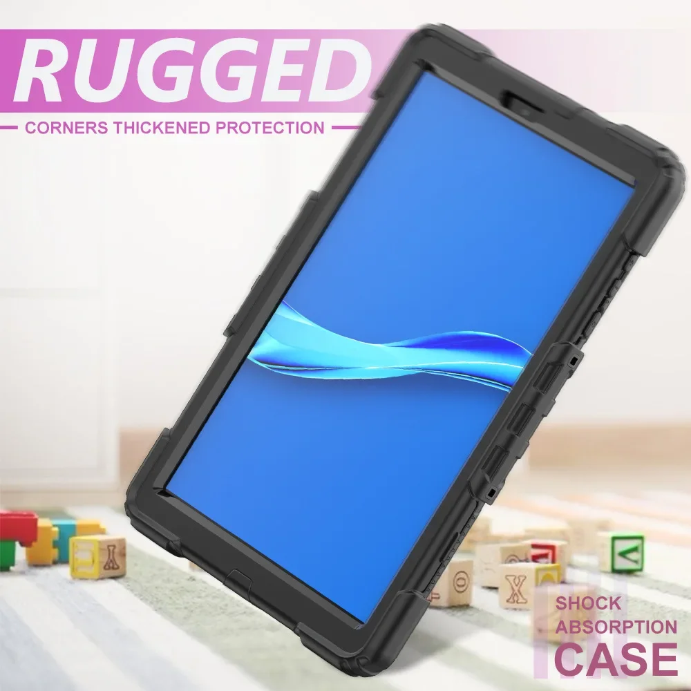 Shockproof Tablet Case with Screen Protector and Shoulder Strap