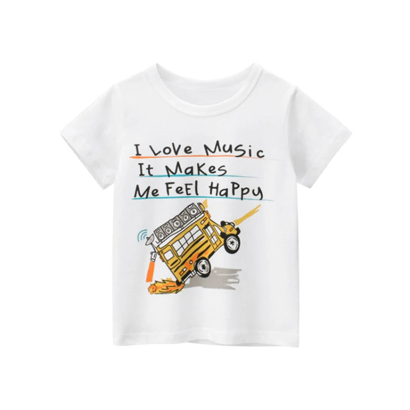 t shirt kid rock Cartoon Printed Children T-shirt for Girls Tees Boy T Shirts 2022  Summer Kids Outfits Cotton Tshirt Short-sleeve Tops For Girls t-shirt child girl Tops & Tees