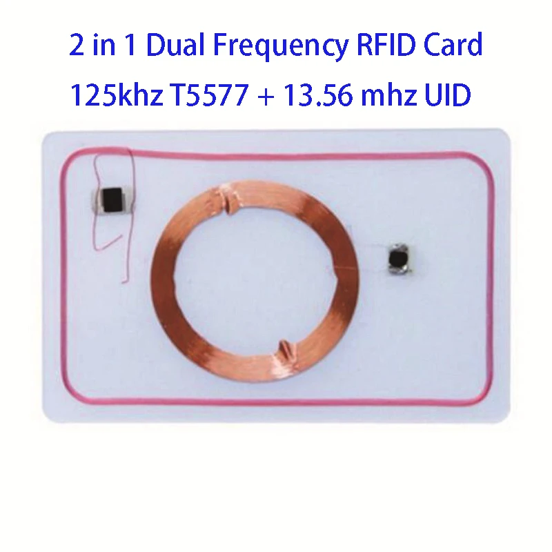 

UID Writable Composite Card (125KHZ T5577 Writable RFID +13.56MHZ UID 1K Changeable NFC Card/Tag for Access Control