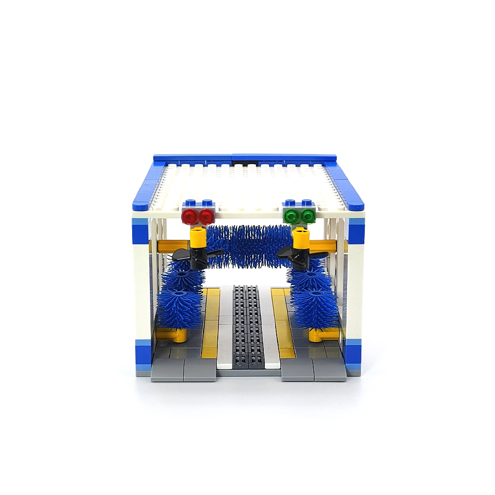 Building Block Car Wash Shop Toy Set, Urban Automatic Car