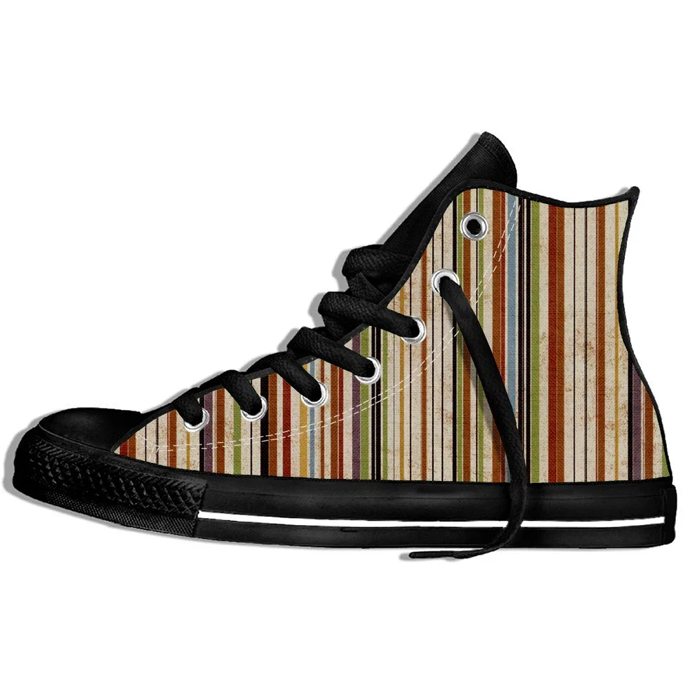 Summer Autumn Winter Casual Women / Men Patchwork Striped Sneaker Lightweight Shoes Summer High Help Classic Board Shoes