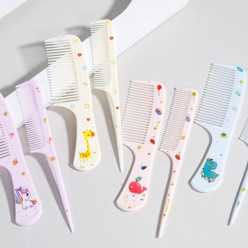 831e Cartoon Friseur Kammset Parting Comb, Entwirrige Kämme, Handlungskämme necken feine Zähnekamm für Reiseheimen. Gebrauch – Detail 8