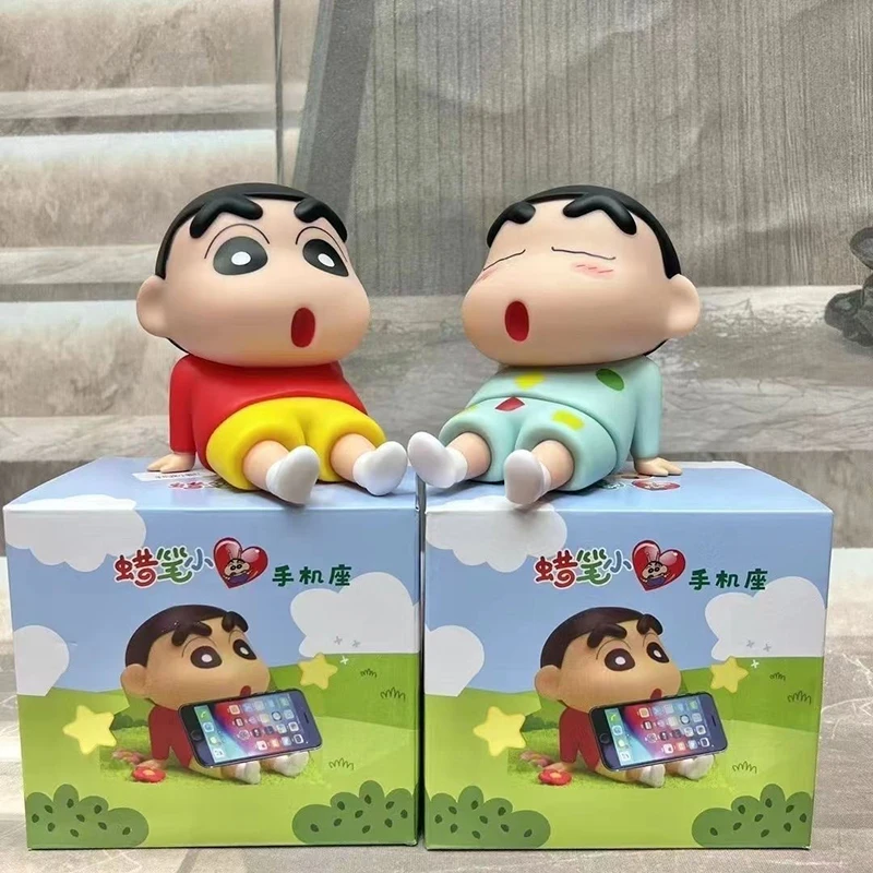 짱구 액션 피규어, 게으른 휴대폰 거치대, 노하라 신노스케 애니메이션 피규어, PVC 컬렉션 모델 장난감, 생일 선물