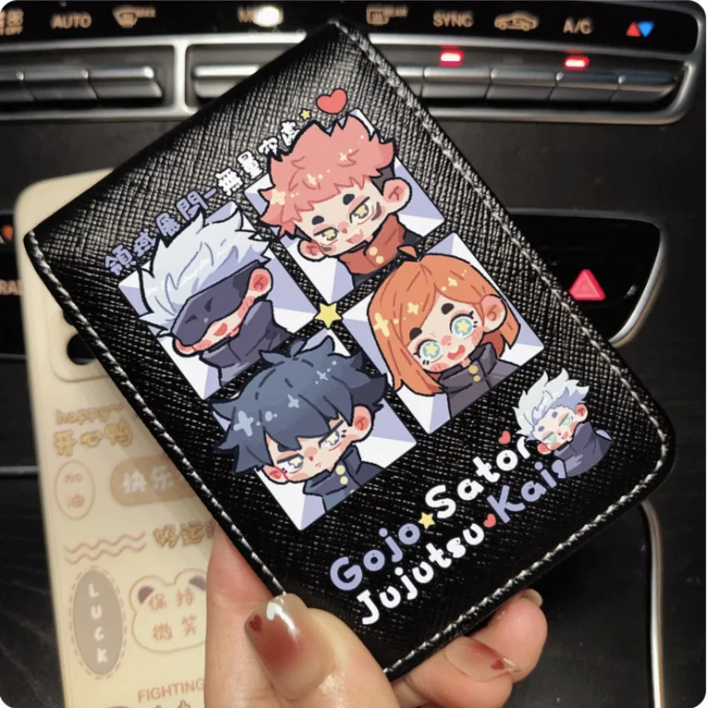 Anime Jujutsu Kaisen Satoru Gojo   Wallet Fold Bag Multi Card  Coin Pocket Photoes Holder Fashion Kids Wallets Gift