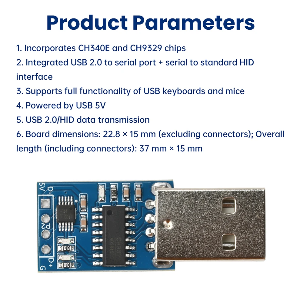 CH9329 Module USB to HID Keyboard Mouse Device Compact Size USB ...