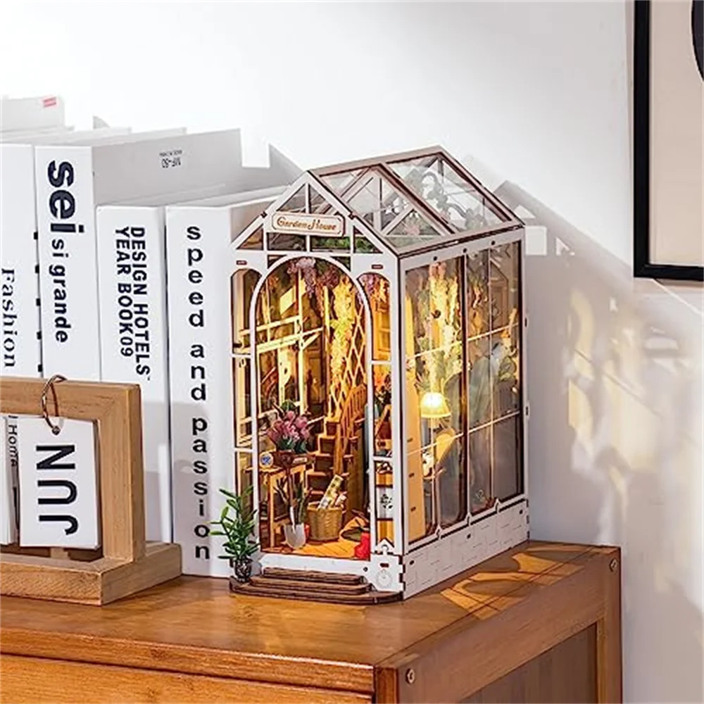 Robotime Rolife 북 누크 키트, DIY 미니어처 인형 집 키트, 3D 나무 퍼즐, 북엔드 북 북, 어린이용 TGB06