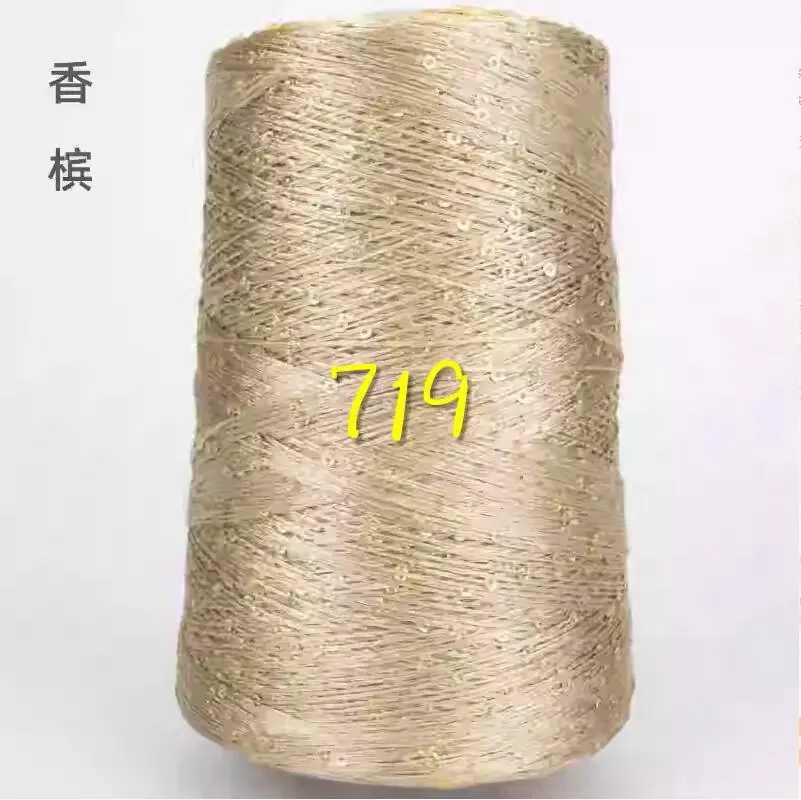 500g*1 piece paillette yarn Sequins wool needle Natural beads lace tie a knot yarn for hand knitting crochet thread line t58